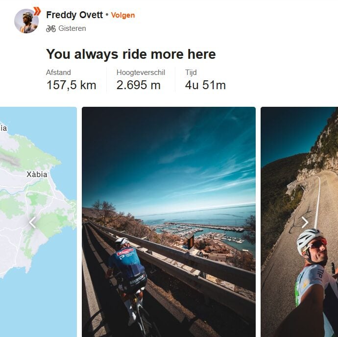 Screenshot: Strava Freddy Ovett