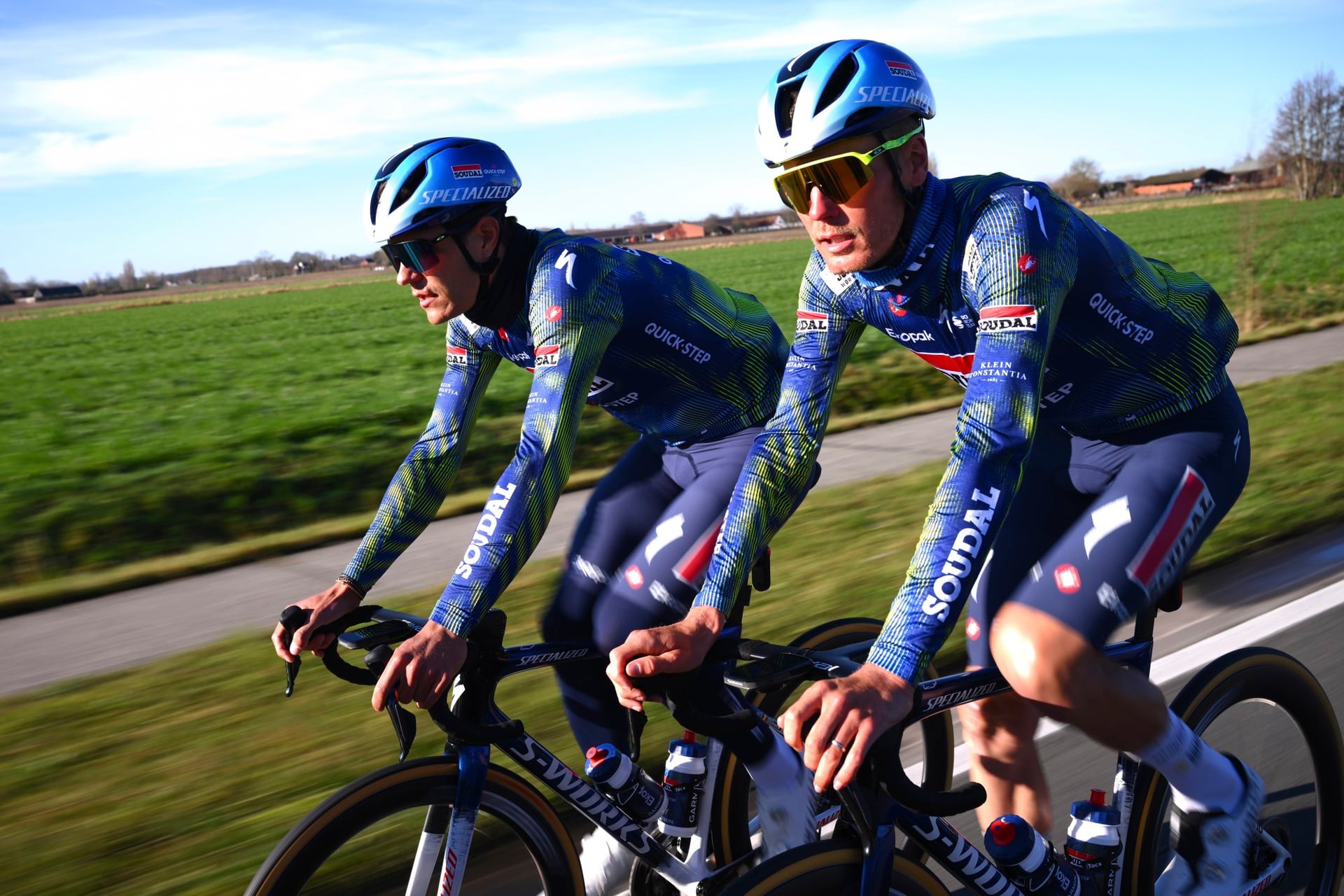 Stuyven and Van Baarle during the recon of the Omloop - photo: Fotopersburo Cor Vos