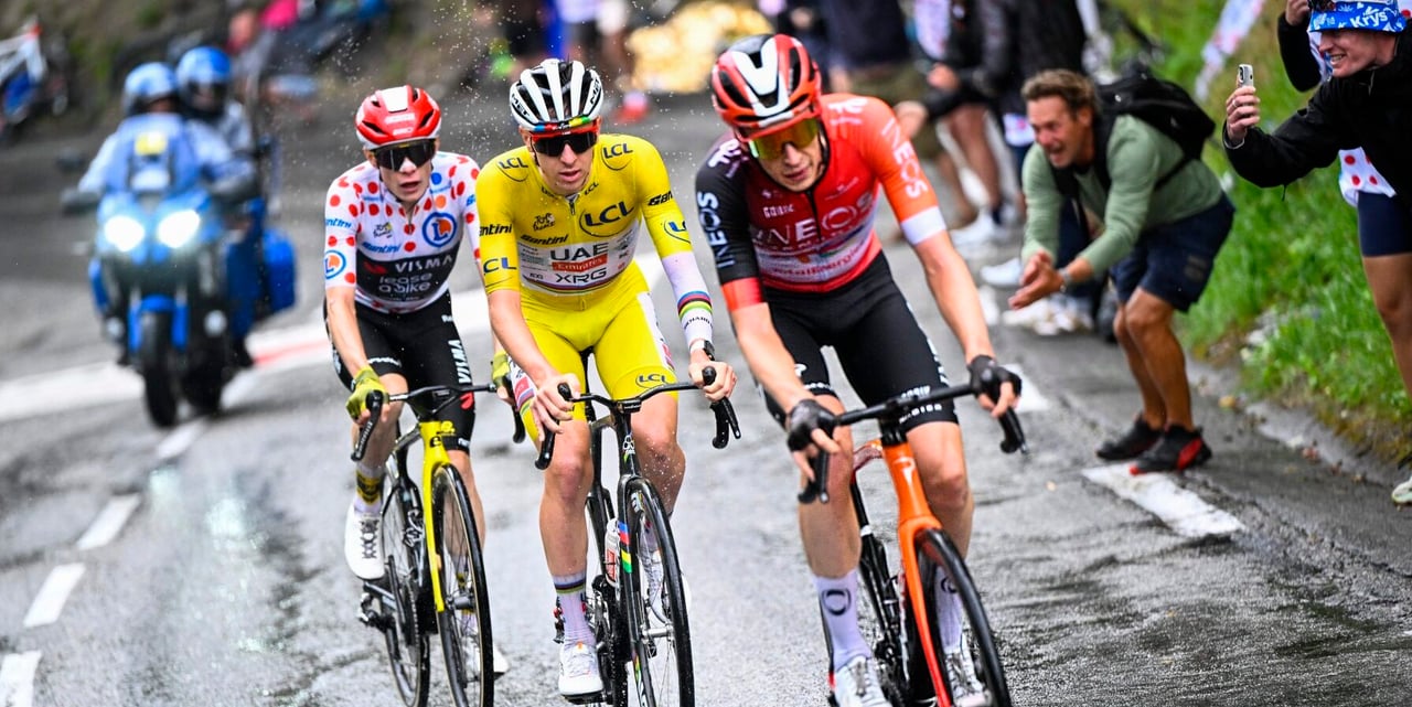 Indurain keeps the record on La Plagne as Vingegaard keeps Pogacar's wheel