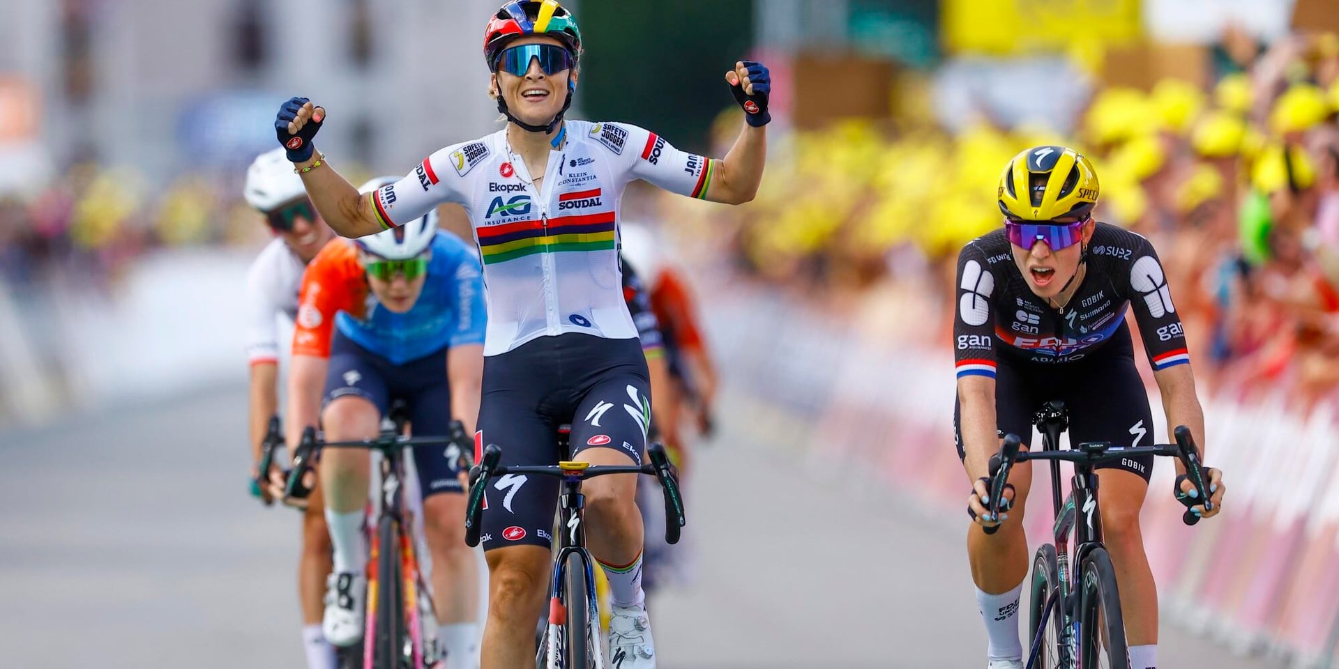 Le Court Steals Yellow and Stage Win After Grueling Finale at Tour Femmes, Vollering Shows Progress