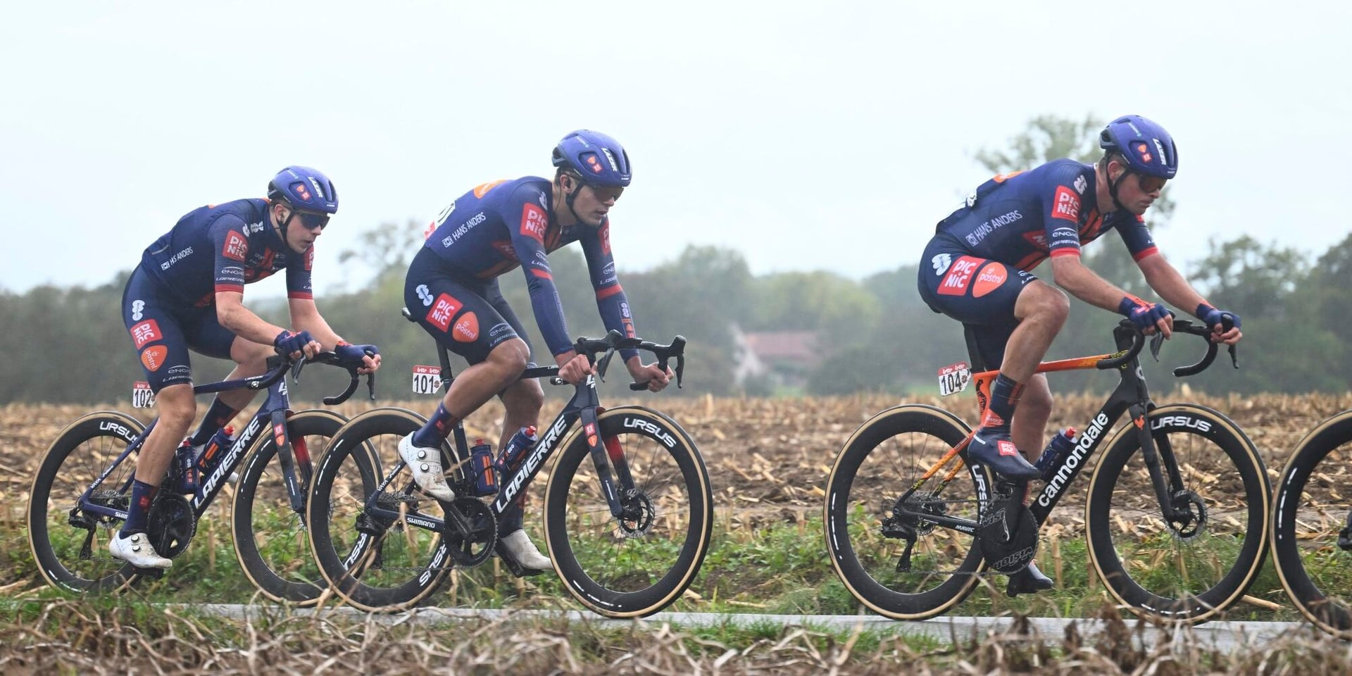 Corkery (with frame number 104) already raced for Picnic PostNL at the Gooikse Pijl – photo: Fotopersburo Cor Vos