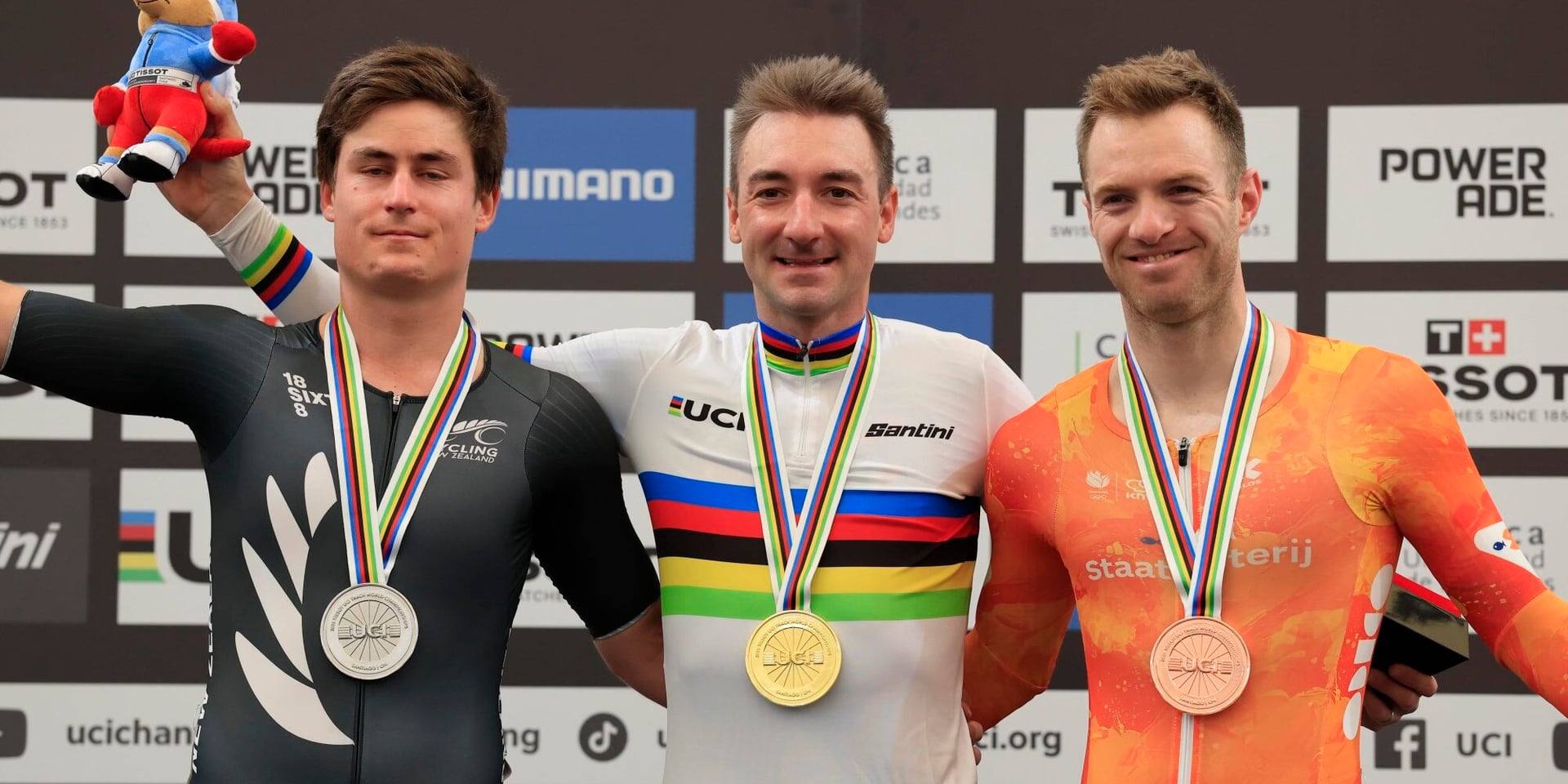 The podium at the Elimination Race World Championships - photo: fotopersburo Cor Vos