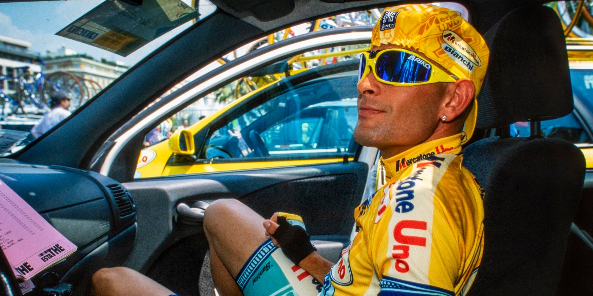 French biathlete wears old earring of... Marco Pantani at Olympic Winter Games