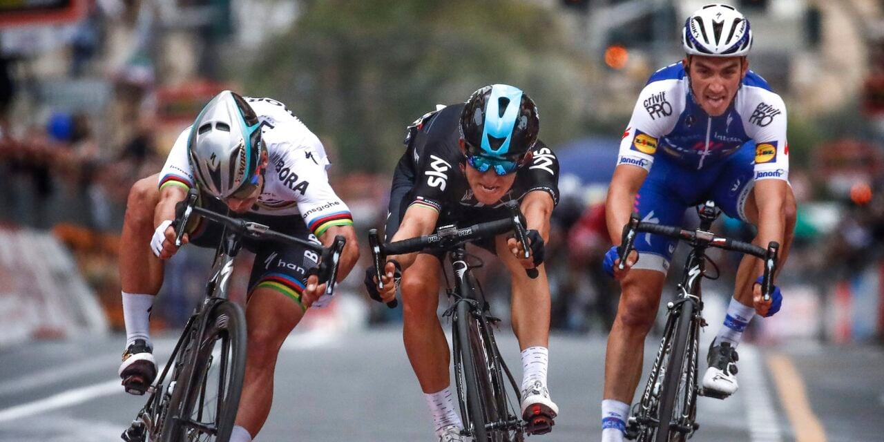 The iconic sprint with debutant Alaphilippe in 2017 - photo: Cor Vos
