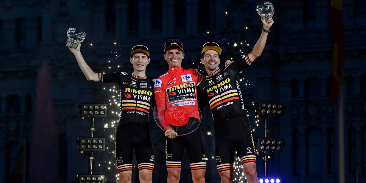 Kuss won a historic Vuelta in 2023; Vingegaard and Primoz Roglic also stood on the final podium - photo: Cor Vos