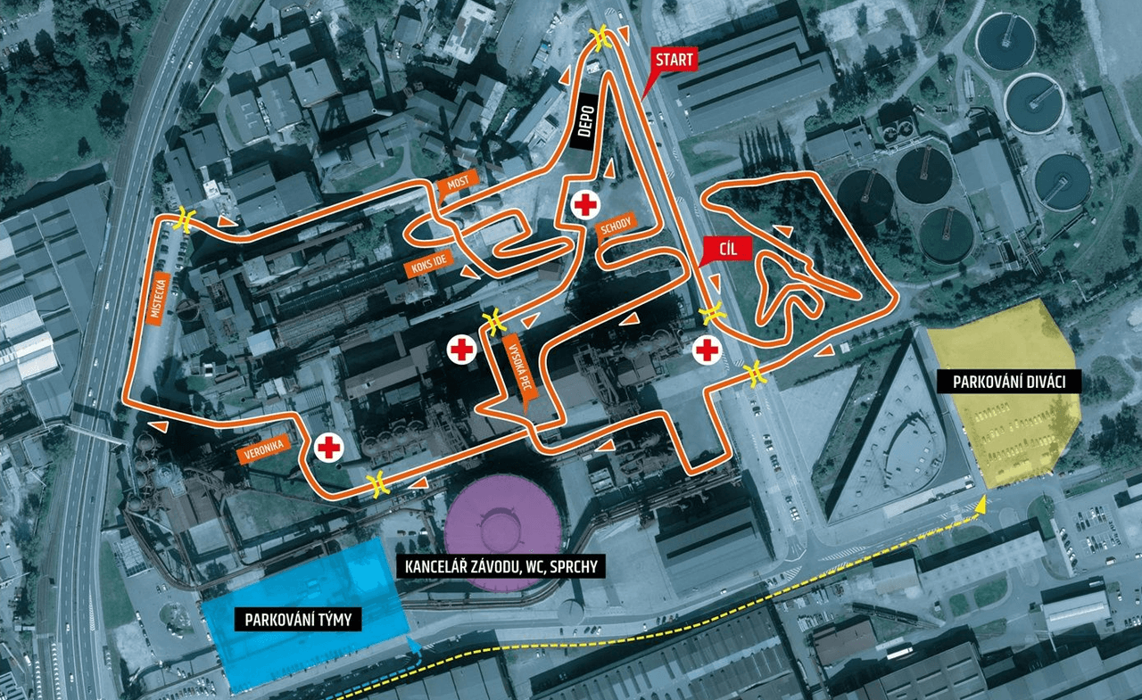 The mapped-out Dutch National Championship course in Ostrava - photo: organization/CyclingFlash