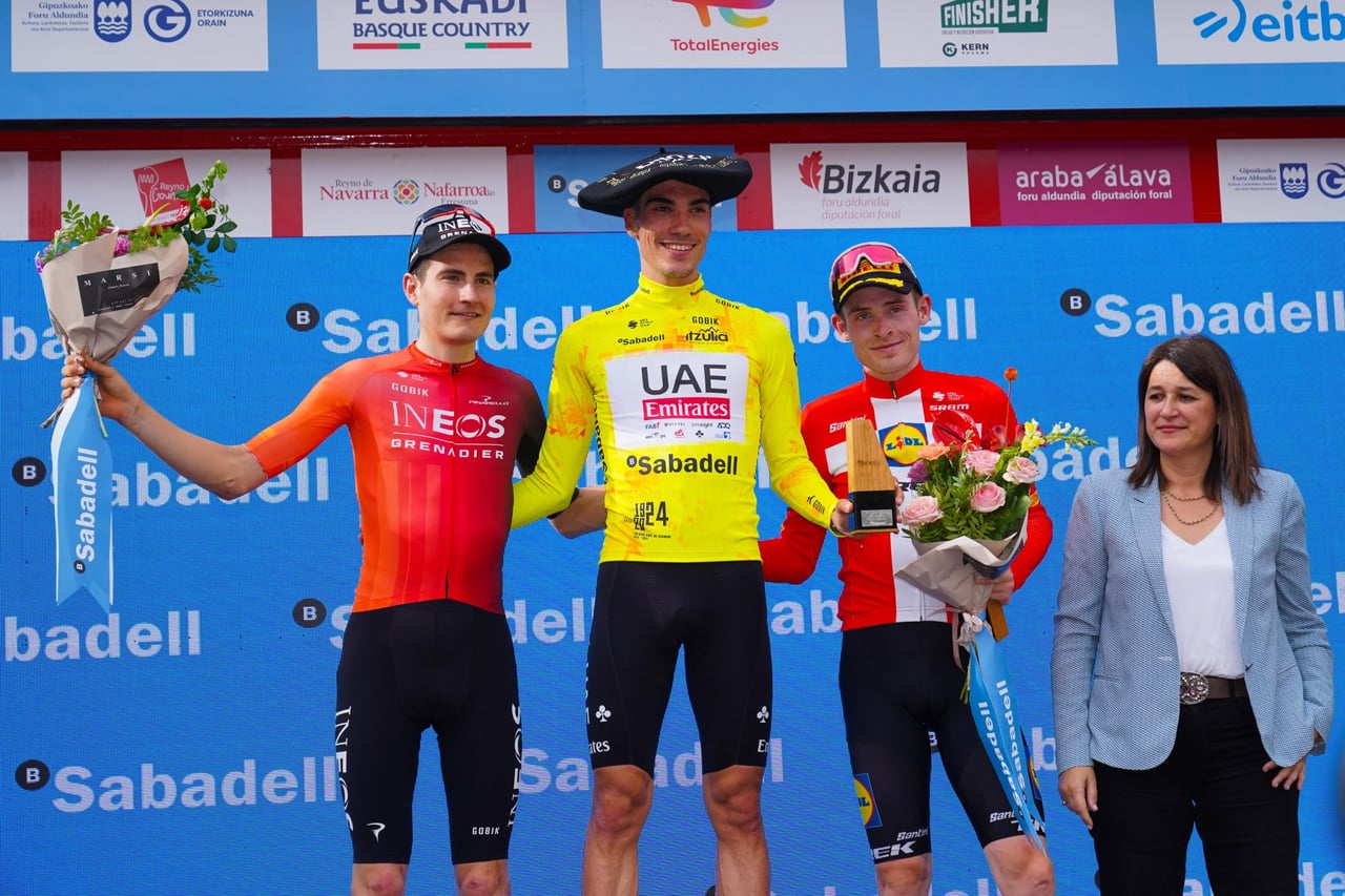 Ayuso and Skjelmose shared the final podium of the Tour of the Basque Country in 2024 - photo: photo agency Cor Vos