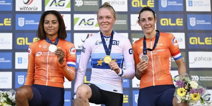 Participants in the 2025 European Cyclocross Championships for women in Middelkerke