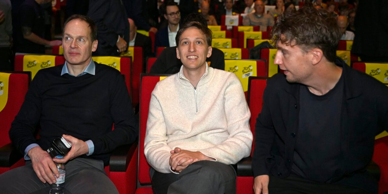 Tietema and Wester (right) alongside Iwan Spekenbrink during the route presentation of the most recent Tour - photo: photo agency Cor Vos
