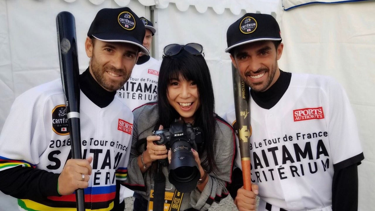 Valverde and Contador dressed as baseball players, just before the Saitama Criterium - photo: Fotopersburo