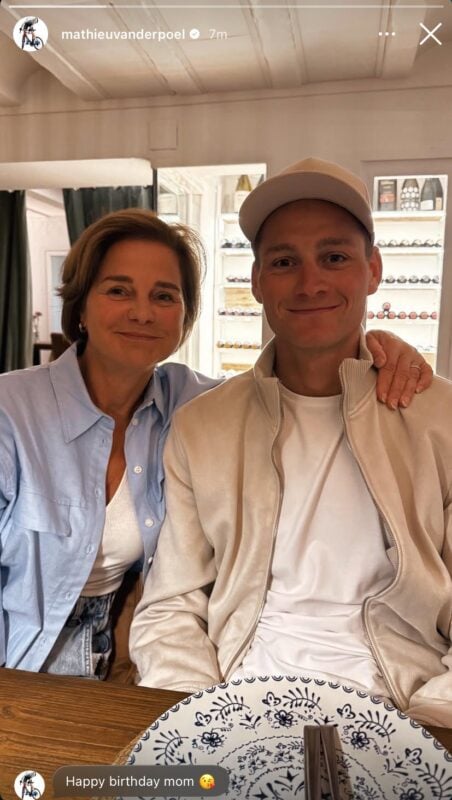 Van der Poel congratulates his mother on Instagram - photo: Instagram Mathieu van der Poel