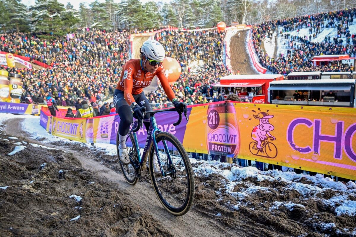 Alvarado was in her element in the snow of Zonhoven - photo: Fotopersburo Cor Vos