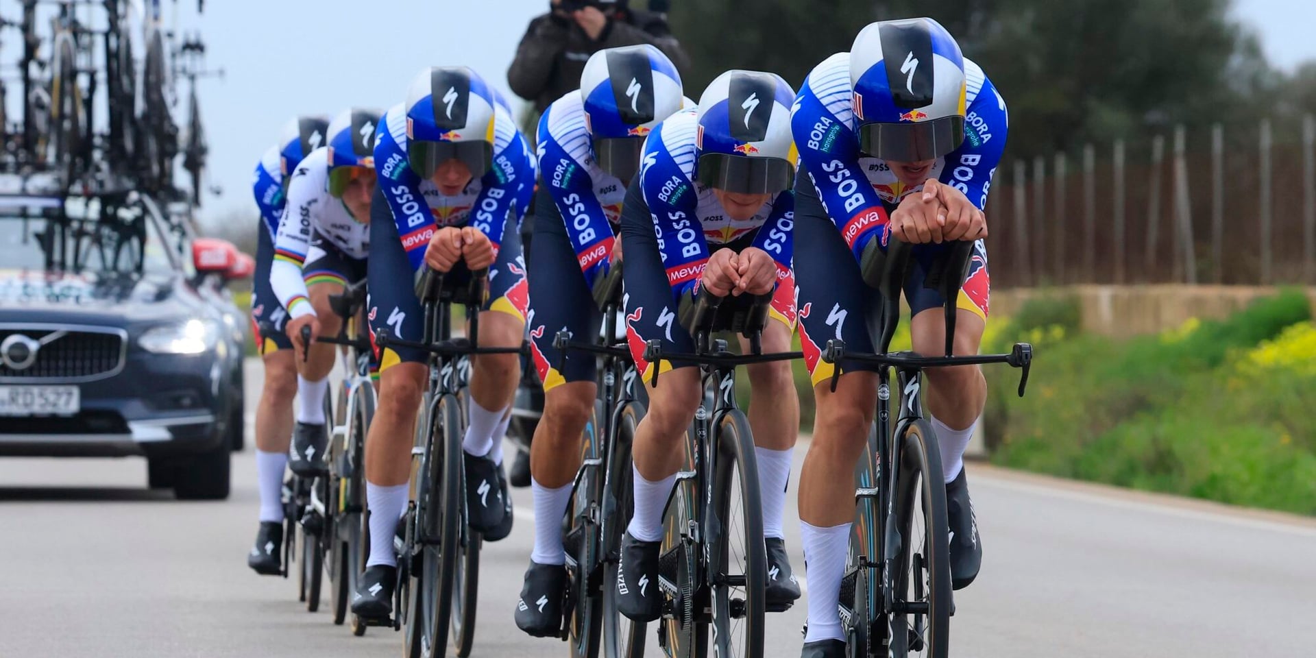 Remco Evenepoel debuts with Red Bull-BORA-hansgrohe by winning team time trial in Mallorca