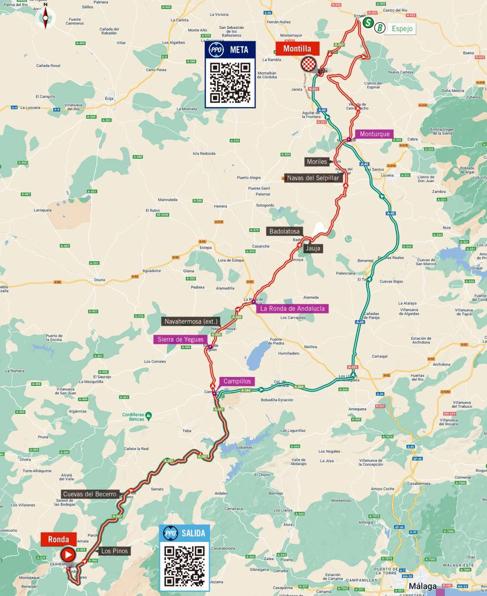Ronda > Montilla  | Routekaart